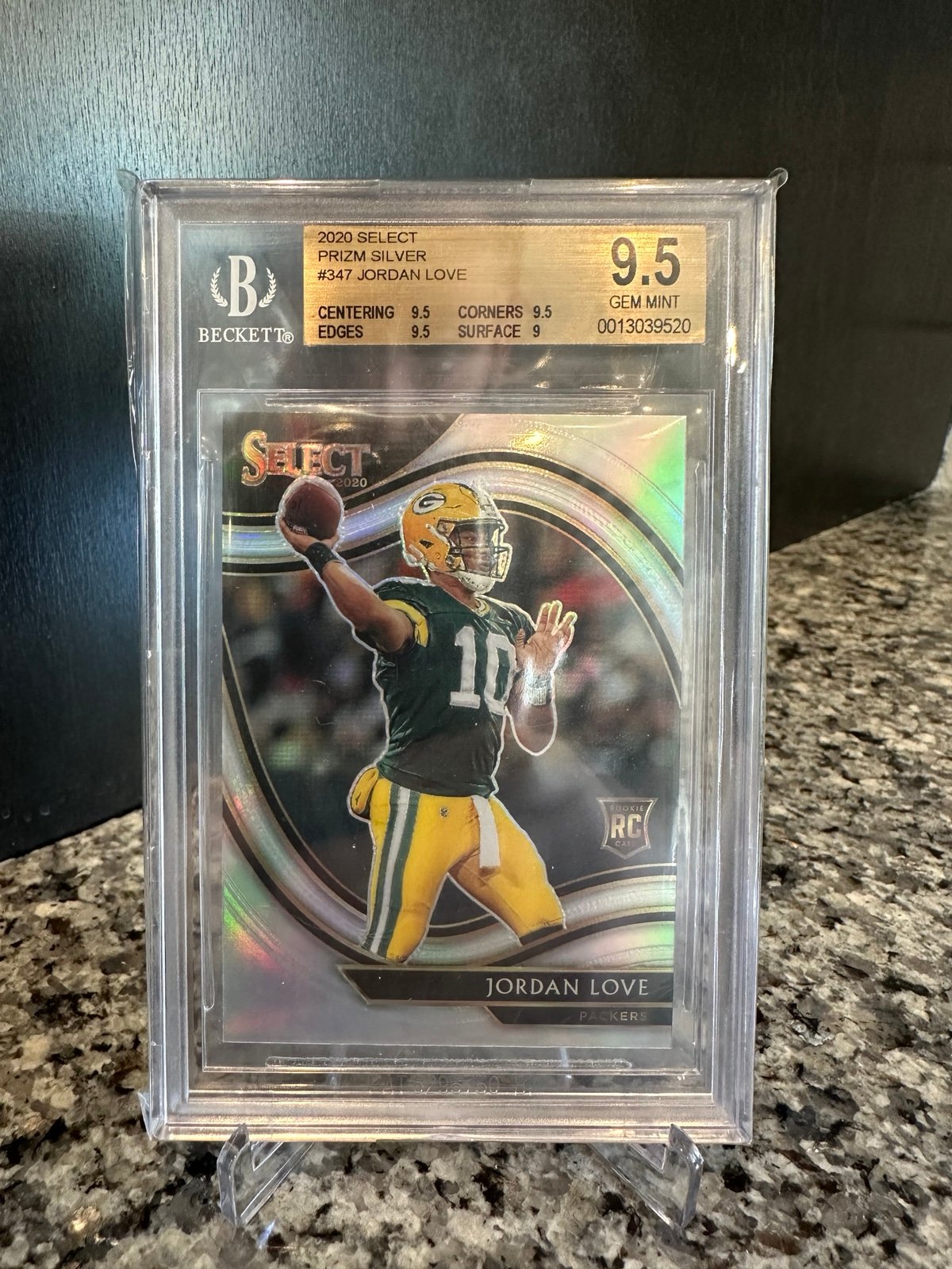 2020 Panini Select - Field Level Silver Prizm #347 Rookie Jordan Love BGS 9.5