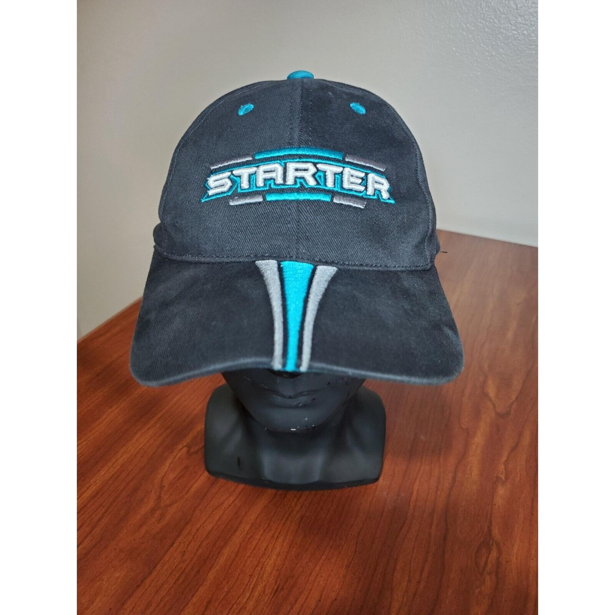 Starter Vintage Hat *YOUTH SIZE* Spell Out Logo Adjustable Cap Black Blue *READ*