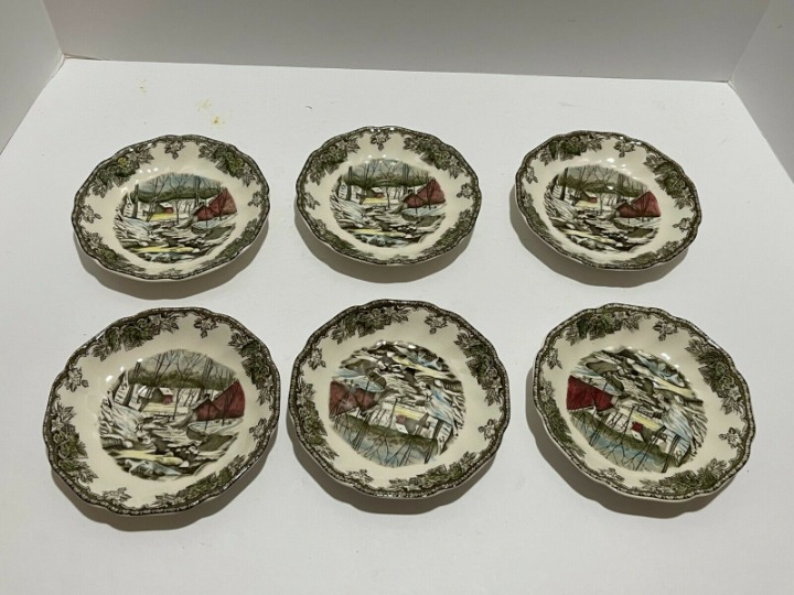 Johnson Bros Friendly Village 5 1/2 small Dessert Bowls Lot of 6pc