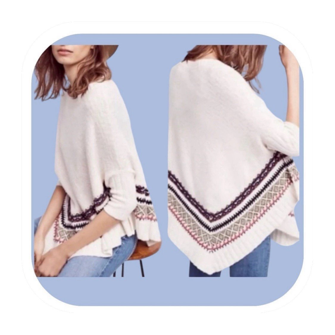 Anthropologie Sleeping On Snow XS/S Woodland Stroll sweater poncho