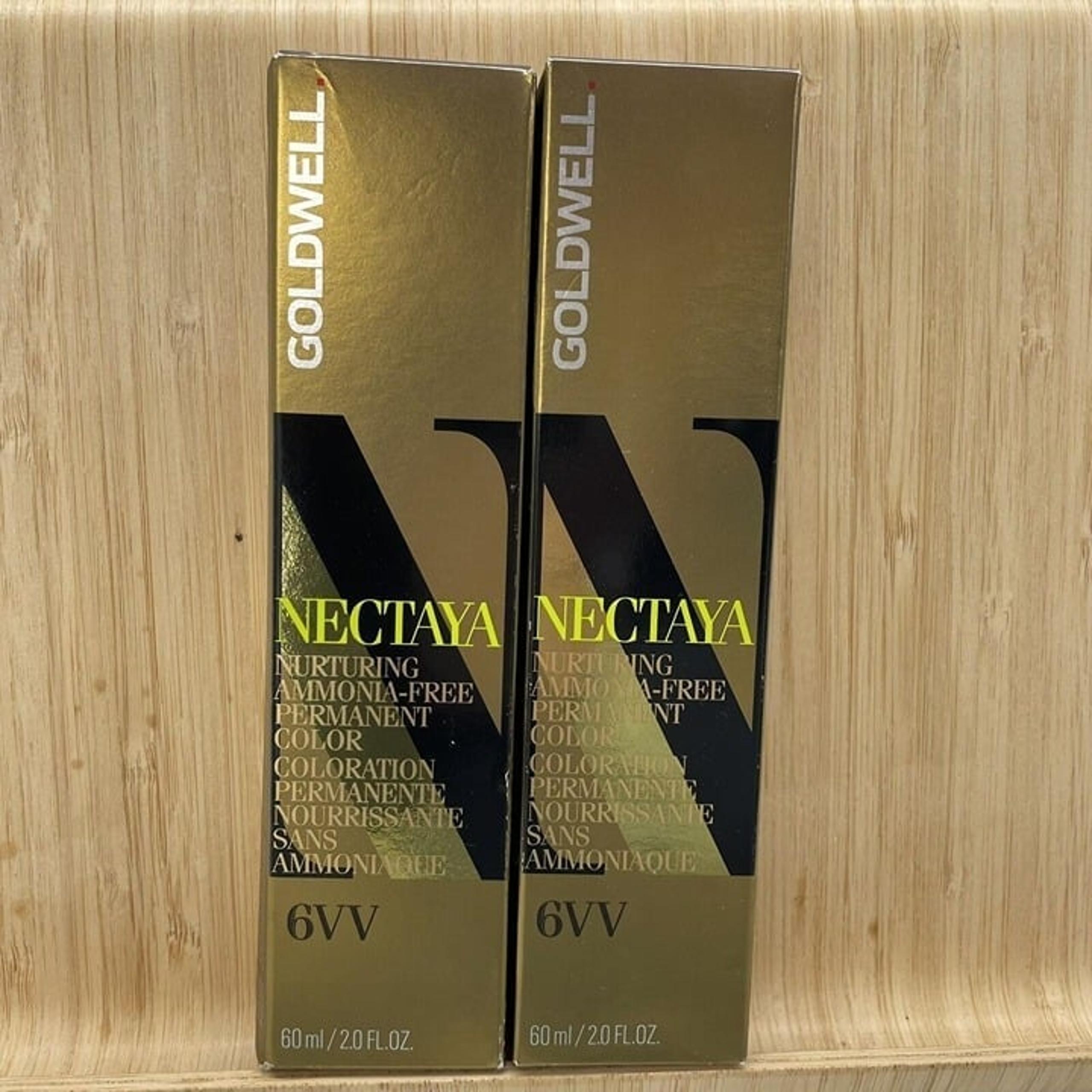 2ct. Goldwell Nectaya 6VV Professional Ammonia Free Permanent Hair Color 2.0 oz