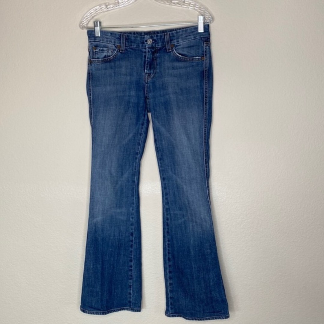 7 for all mankind rhinestone A pocket jeans flare Sz 26