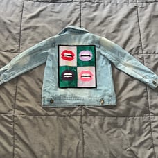 Sparkle by stoopher Jean jacket girls size 5. Has some stains see pics