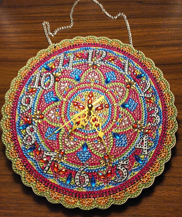 Multi-Colored Diamond Art Clock