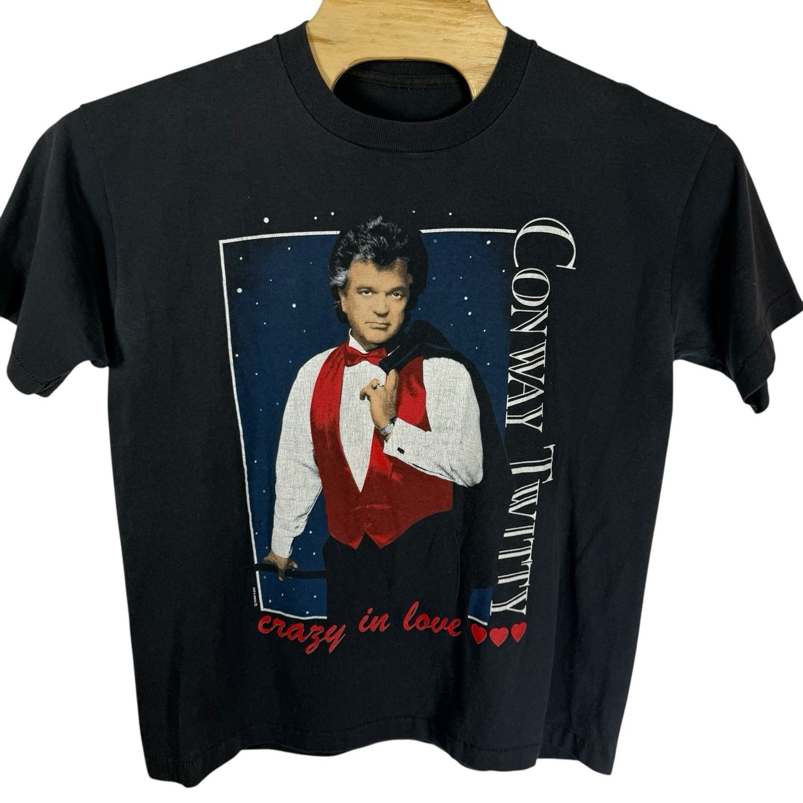 Conway Twitty Crazy in Love Black Large(No Tag) Vintage 90s TShirt