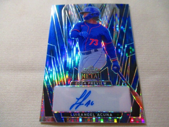 LUISANGEL ACUNA Autograph 2024 LEAF METAL BLUE MOJO # 4/6 (Mets)
