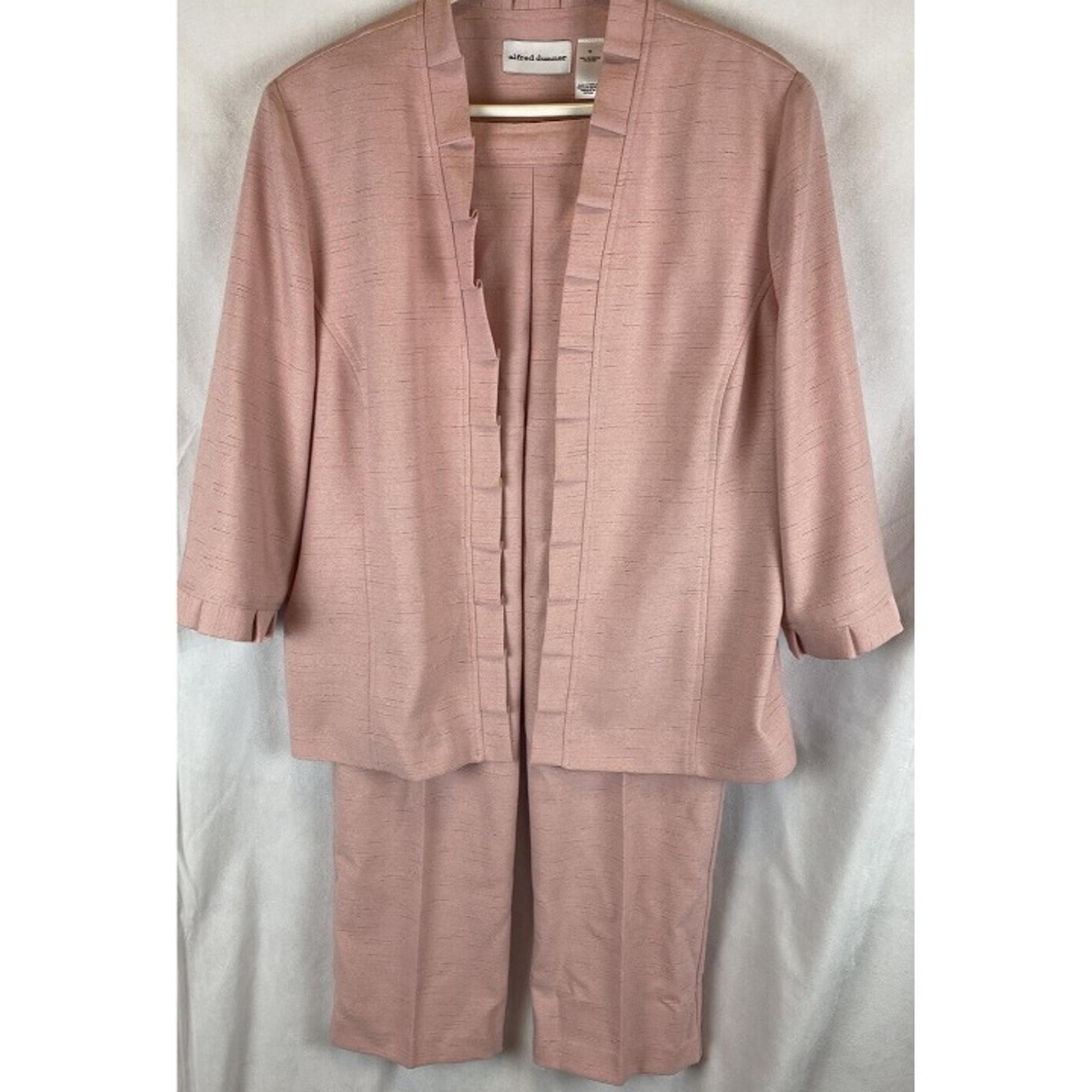 Alfred Dunner Light Pink Polyester Pants Suit 16/10 Mismatched Sizes READ!!!!!!