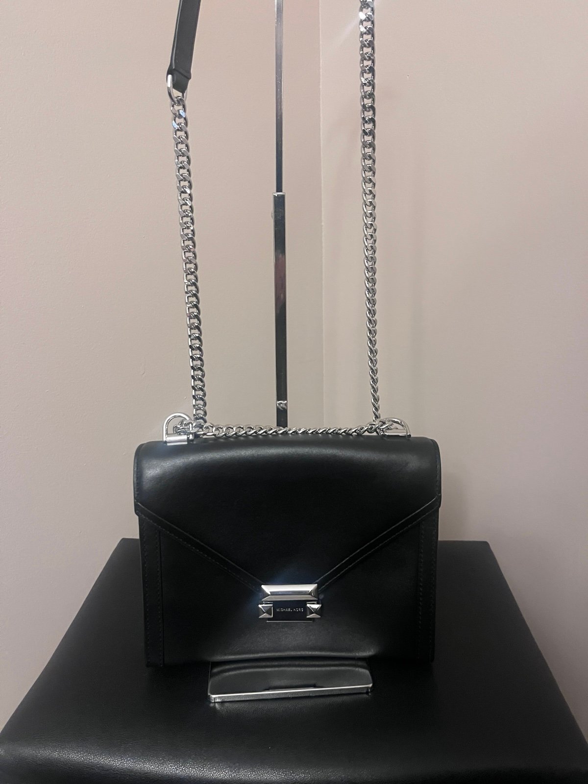 MICHAEL MICHAEL KORS Whitney Small Leather Convertible Chain Shoulder Bag