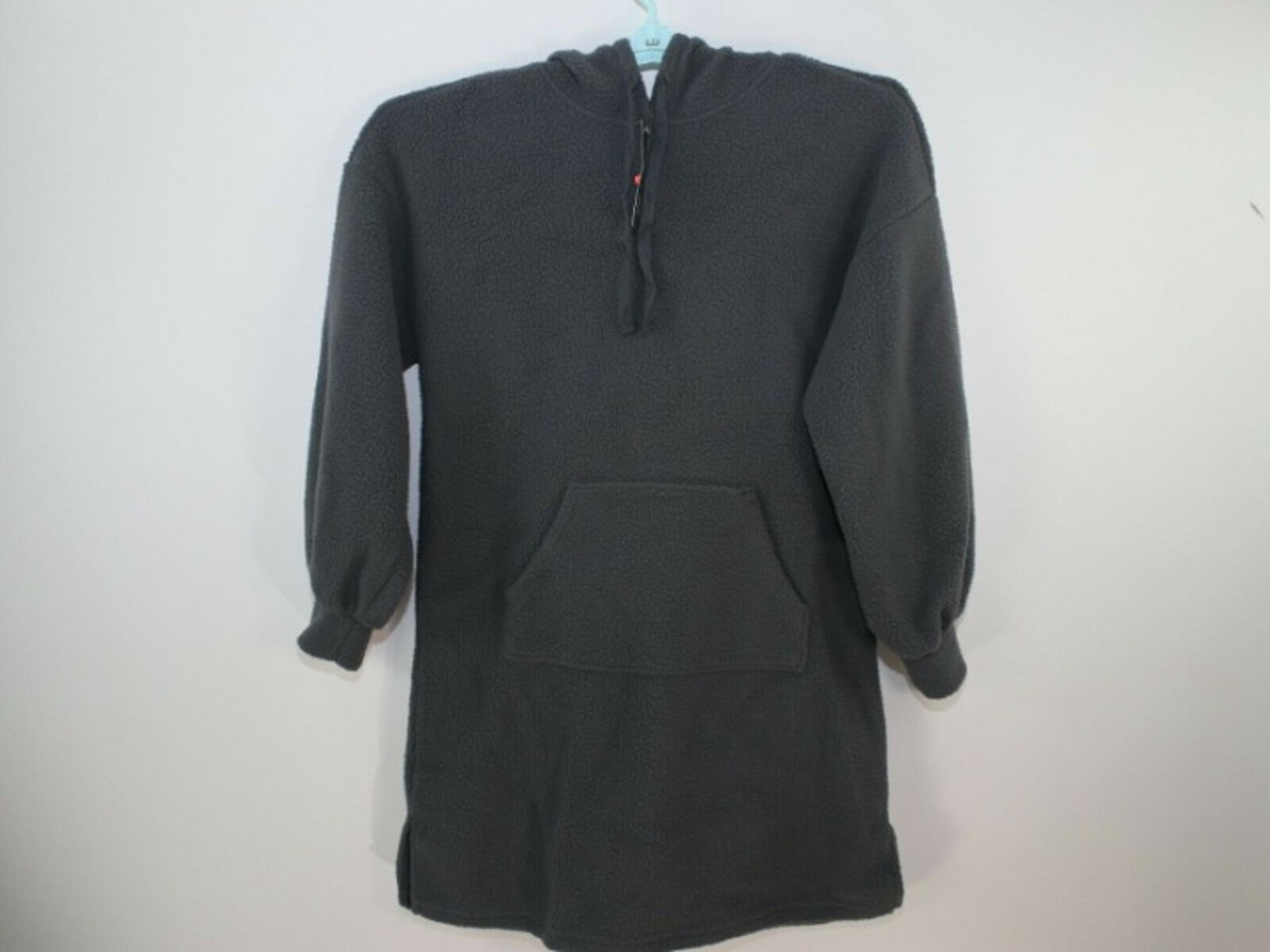 Wild Fable Womens Solid Long Sleeve Faux Shearling Gray Hoodie Sweater Size XS