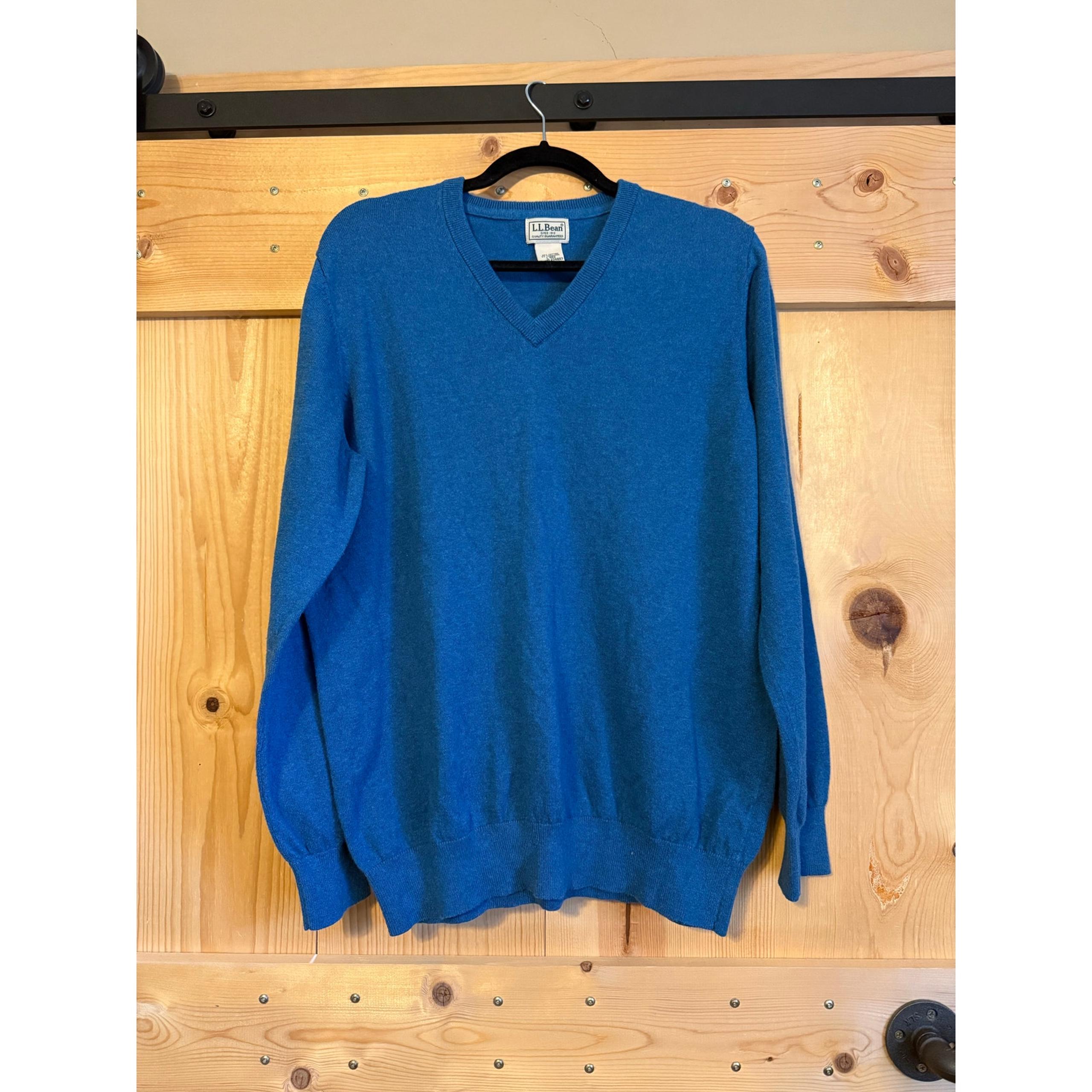 L.L. Bean Cashmere Cotton Blend Sweater Blue Size L