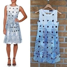 Piazza Sempione Sleeveless Deco-Dot Dress