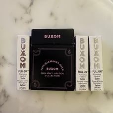 Buxom FULL-ON™ SATIN LIPSTICK 3 pc + Troublemaker deck