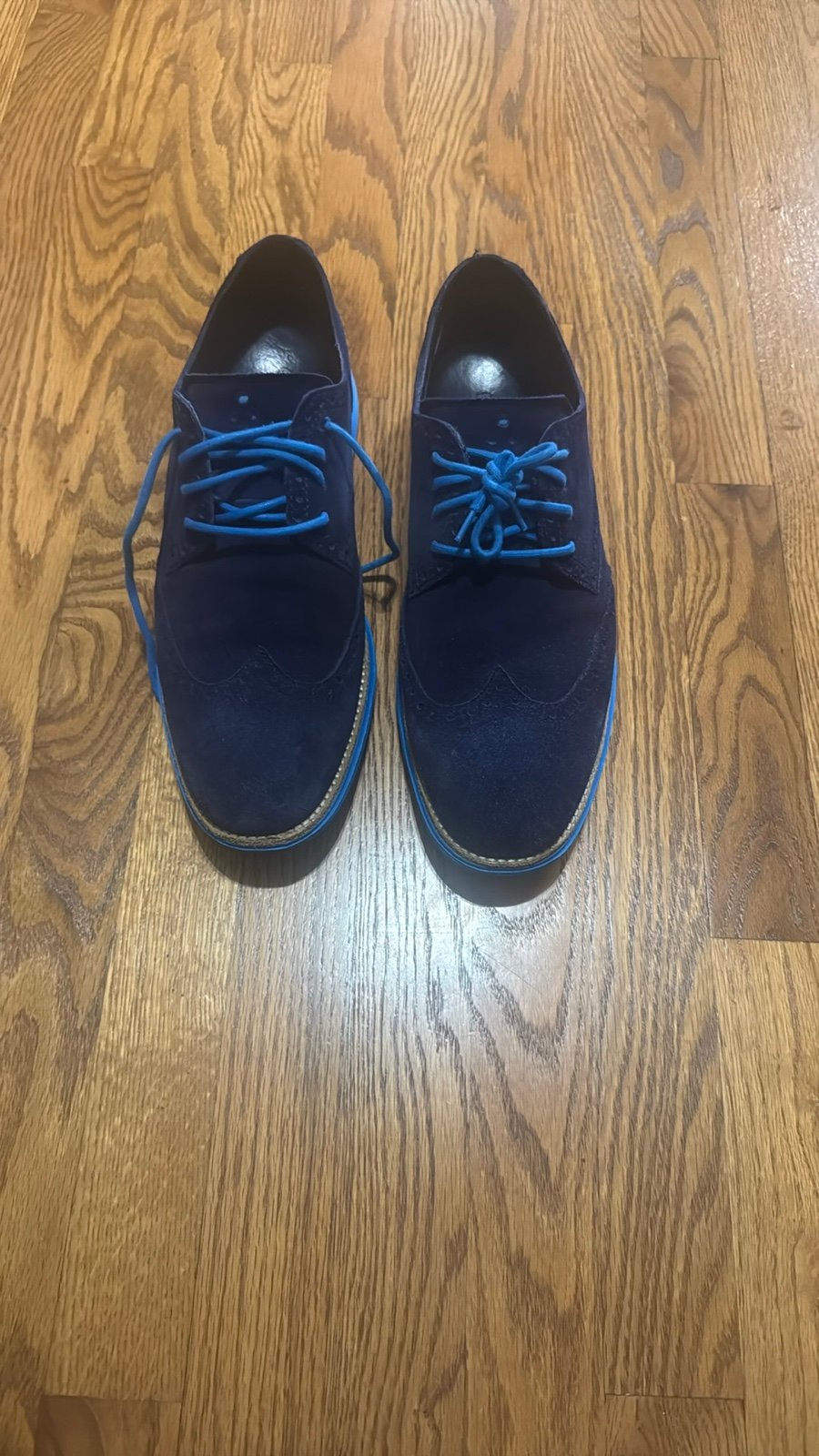 Cole Haan Blue Suede Oxford Shoes