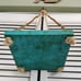 Greens & Blues Bronze Wire Wrapped & Beaded Rope Hanging Plant Shelf