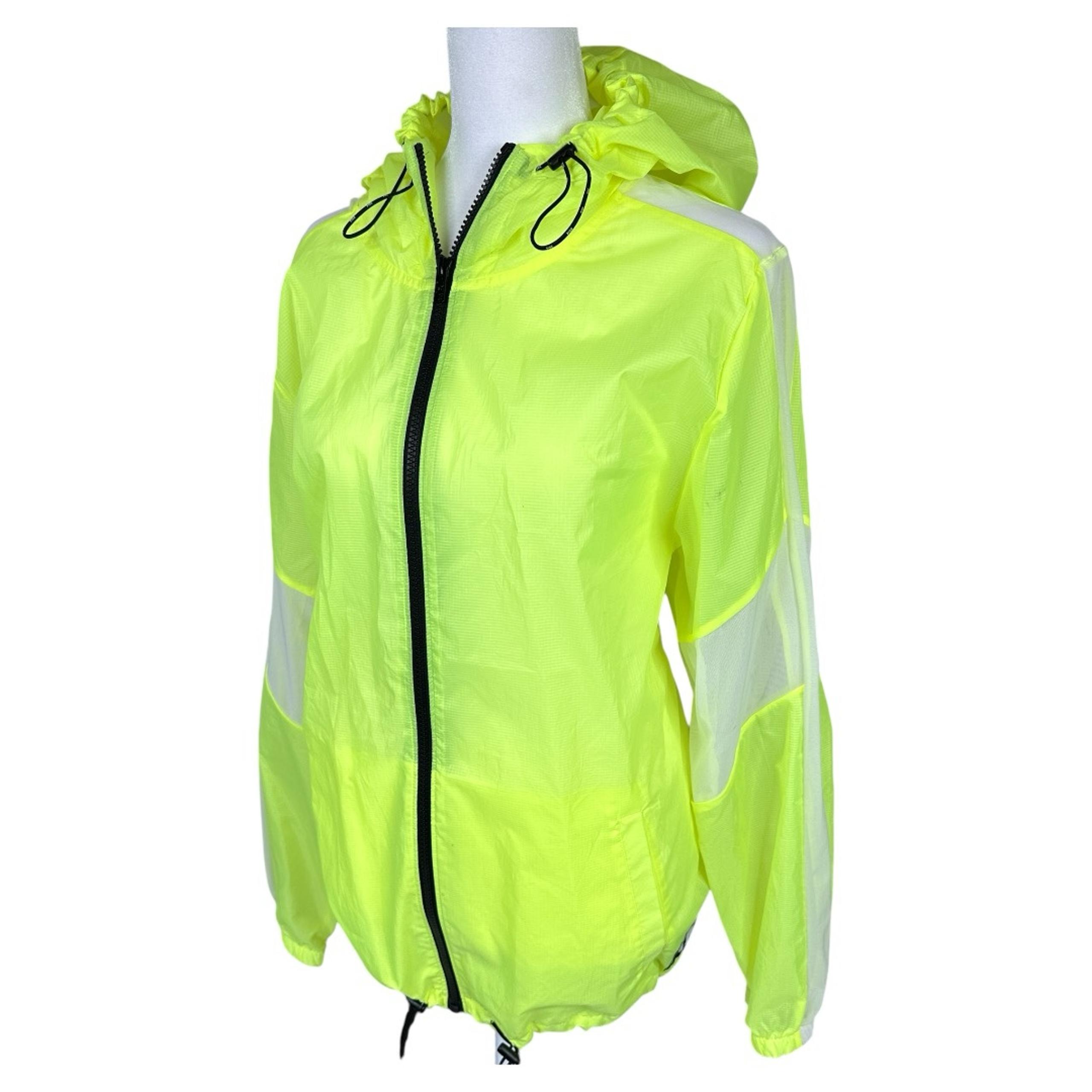 Victoria's Secret PINK Wind Breaker Hooded Hoody Highlighter Yellow Rain M/L