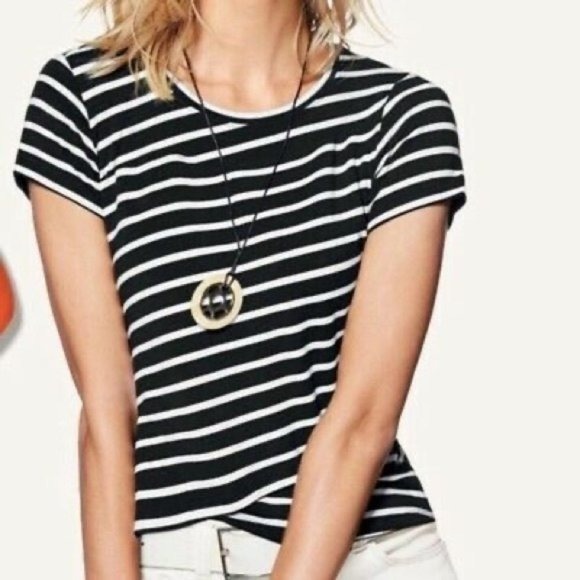 CAbi 5059 Gracie Crop Striped Tee SMALL 2525