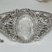 Exquisite Whiting & Davis SilverTone Cameo Bracelet Clamper Glass Intaglio