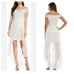 Morgan & Co Women's Off the Shoulder Lace Chiffon Overlay Gown in Ivory Nude