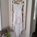 Morgan & Co Women's Off the Shoulder Lace Chiffon Overlay Gown in Ivory Nude