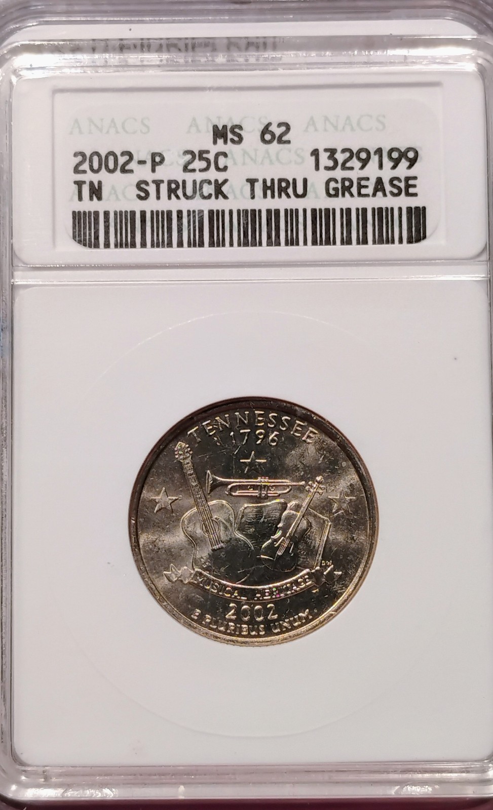 2002 p One of a kind error quarter anacs