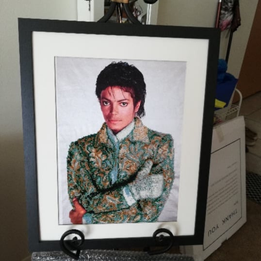 Michael Jackson. Czech seedbeads. emdroidered