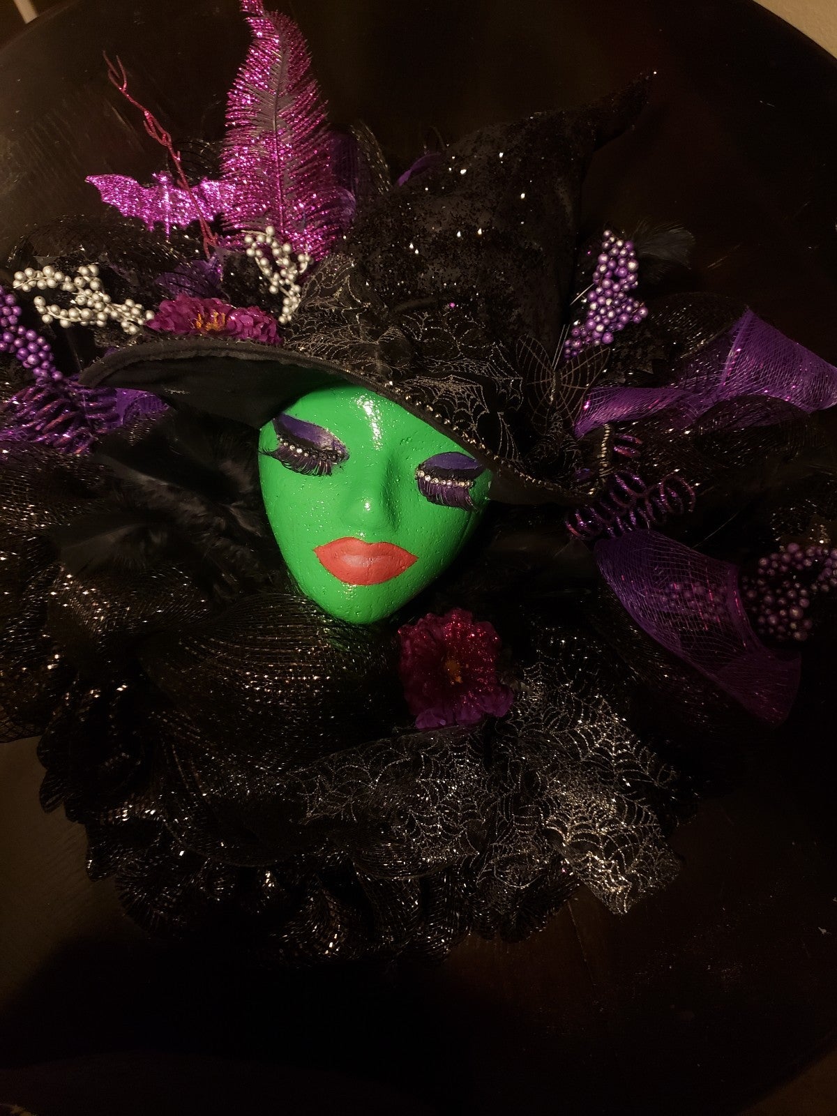 FREE SHIPPING! Handcrafted Halloween Witch Wreath
