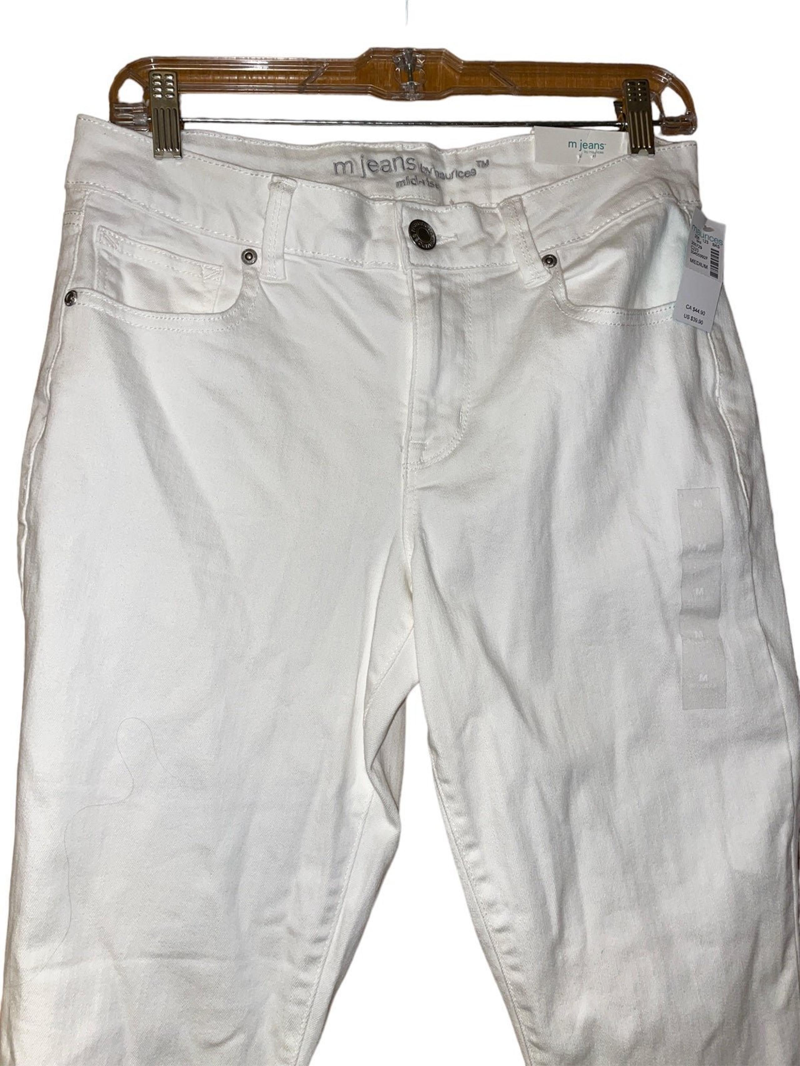 Maurices M Jeans White Women’s Mid Rise Ankle Jeggings Stretch Medium Reg NWT