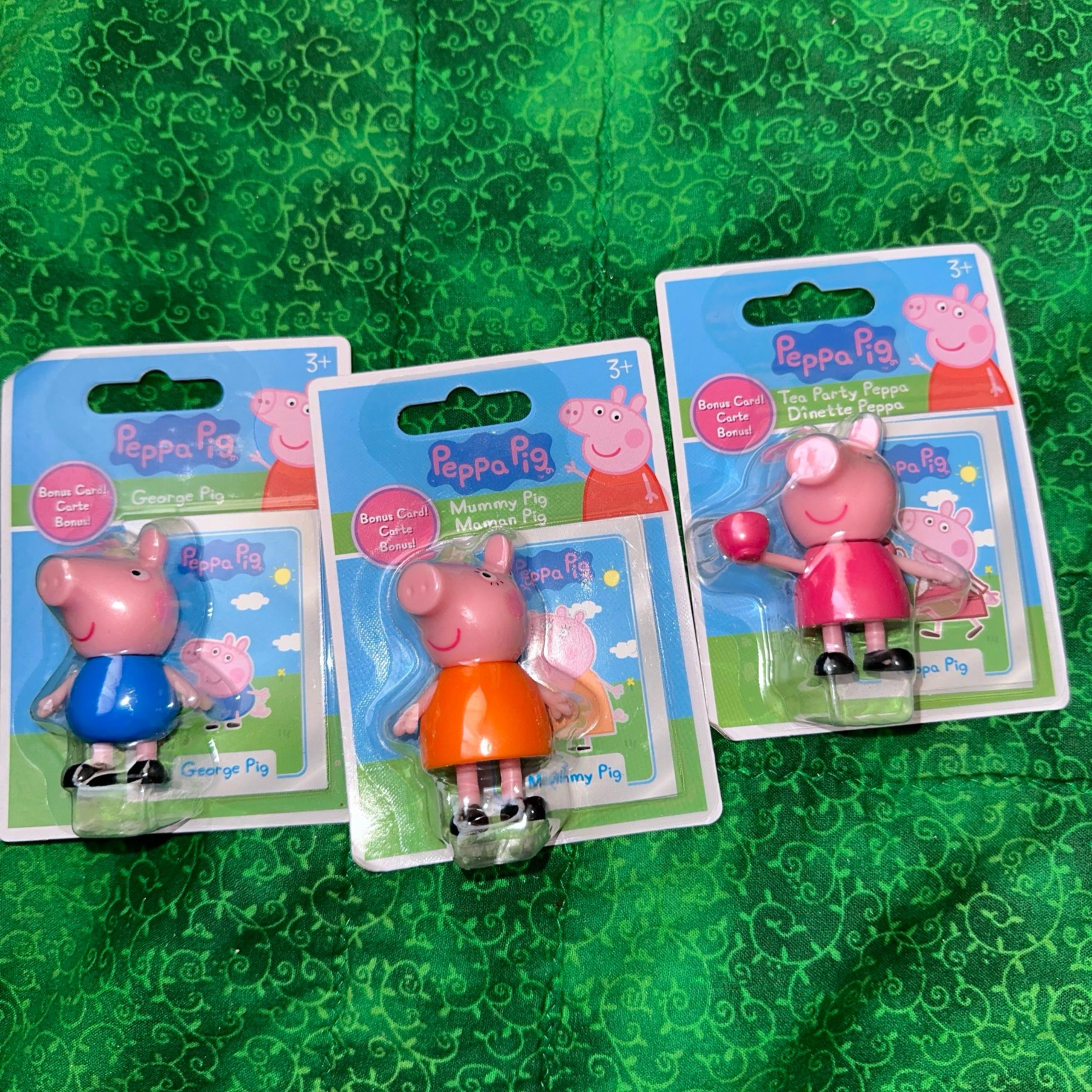 This set of three Peppa Pig mini figures includes the beloved character and her