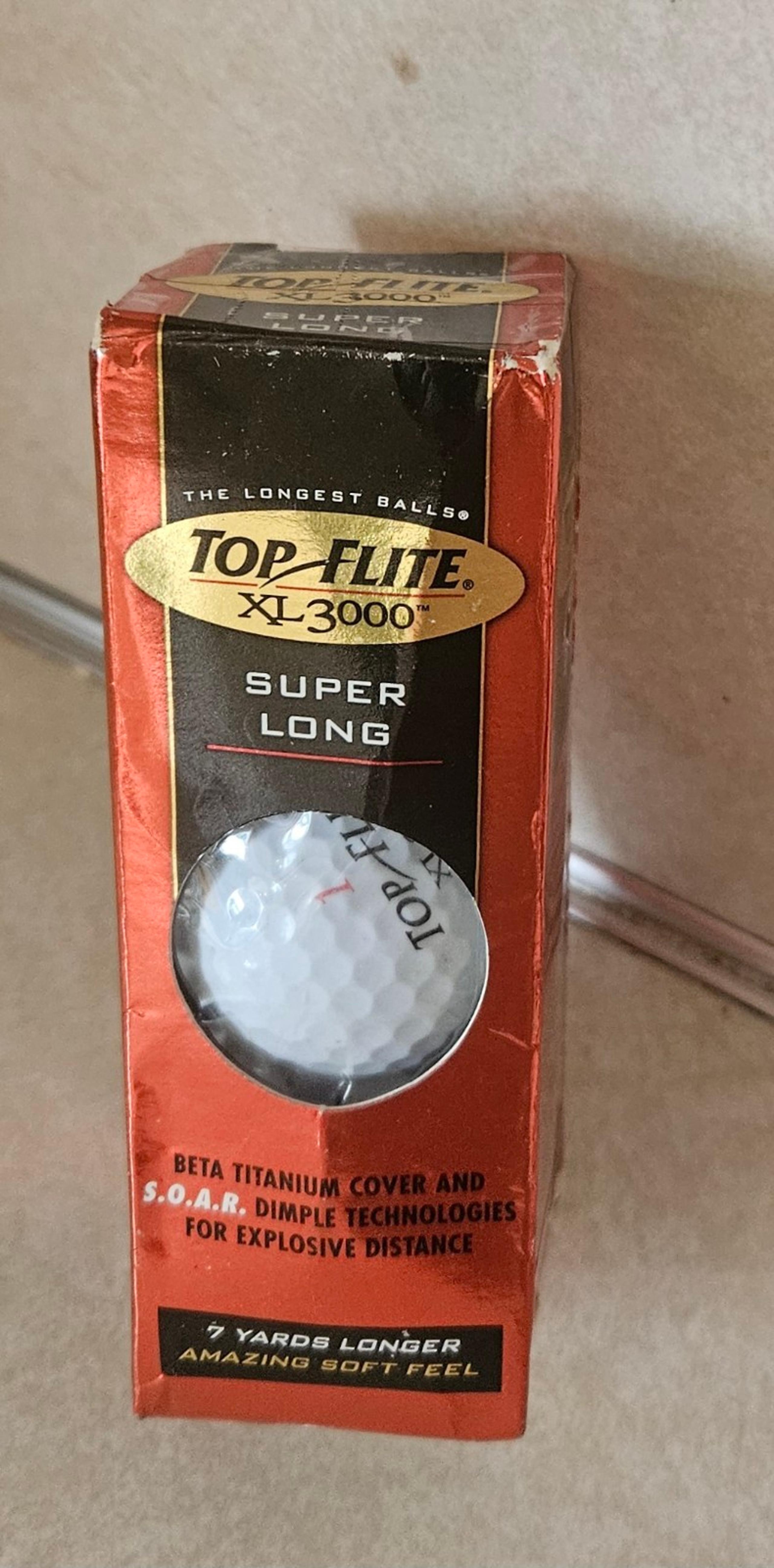 Top Flite Xl-3000 3 Golf Balls New in Box Three Golfballs Super Long
