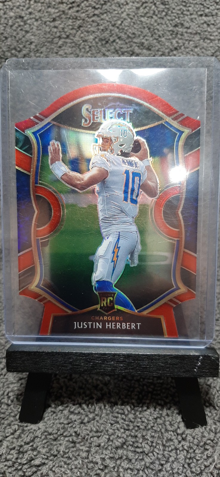 Justin Herbert 2020 Panini Select Die-Cut Concourse Prizm
