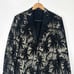 Zara Men's US 38 Palm Tree Tuxedo Blazer Black Gold metallic Eur 48