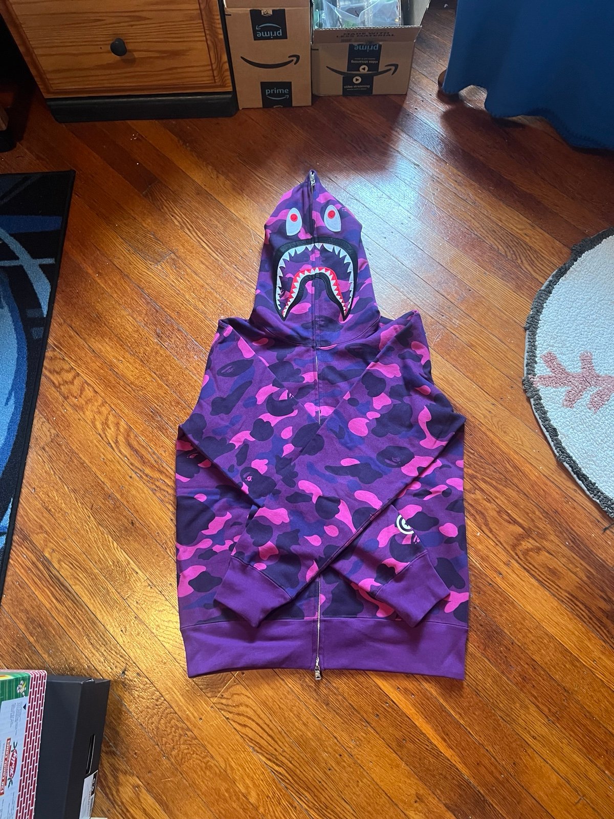 Bape Shark Hoodie Purple Mens Medium