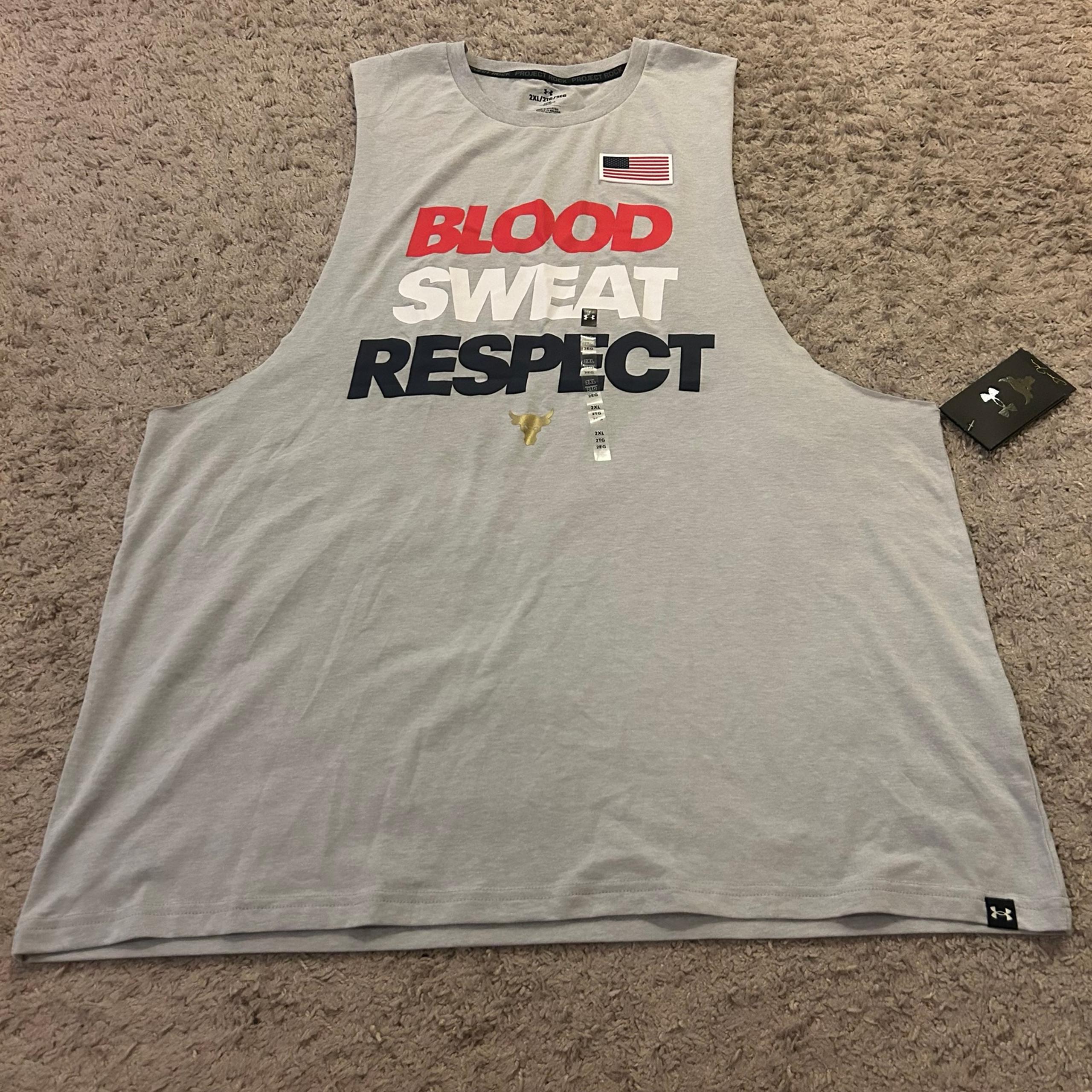 Men’s Under Armour Project Rock Red, White & Blue Graphic Sleeveless Tank Top