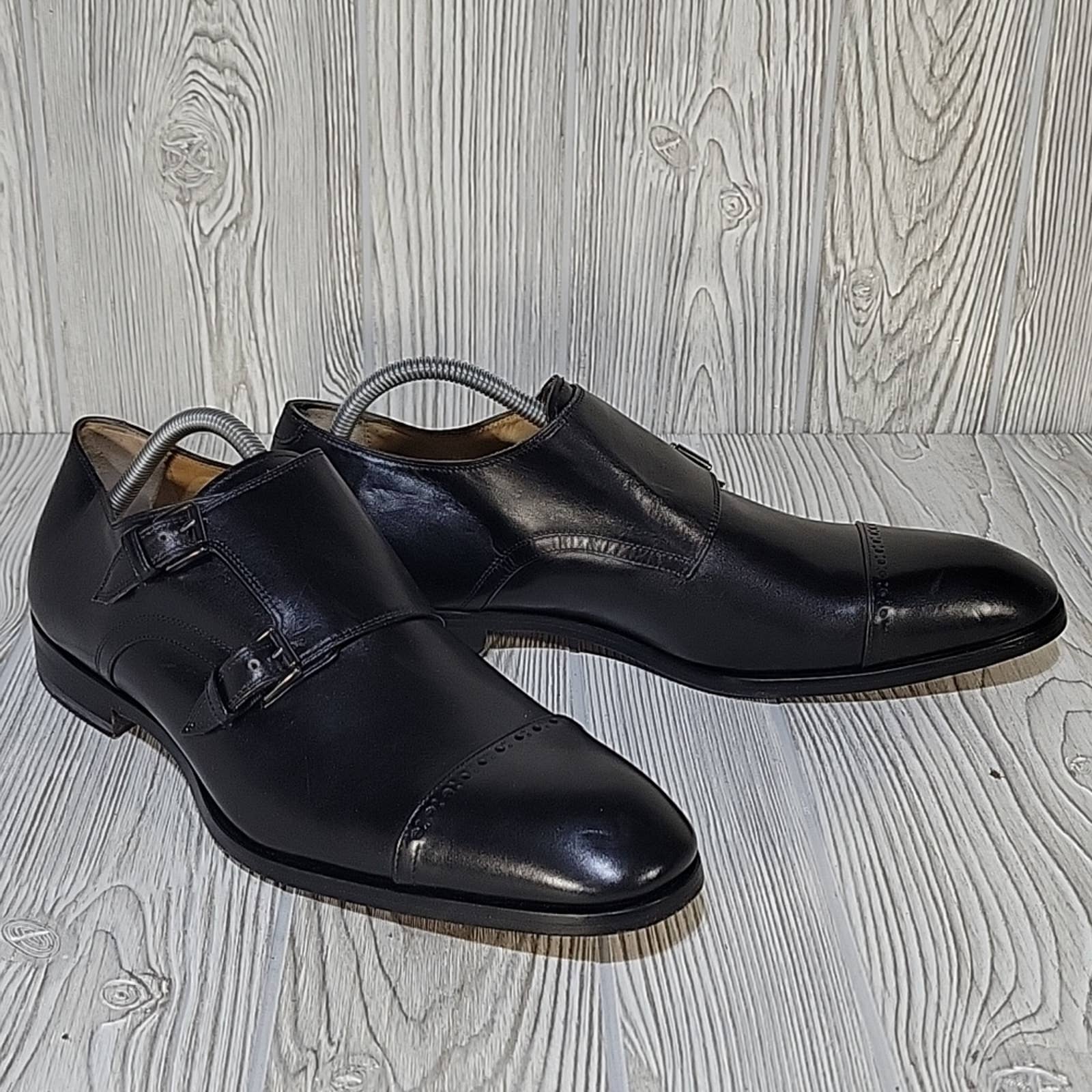 Antonio Maurizi Cap Toe Double Monk Strap Shoe Black Men's 44 US 11 Antonio Maurizi Cap Toe Double Monk Strap Shoe Black Men's 44 US 11