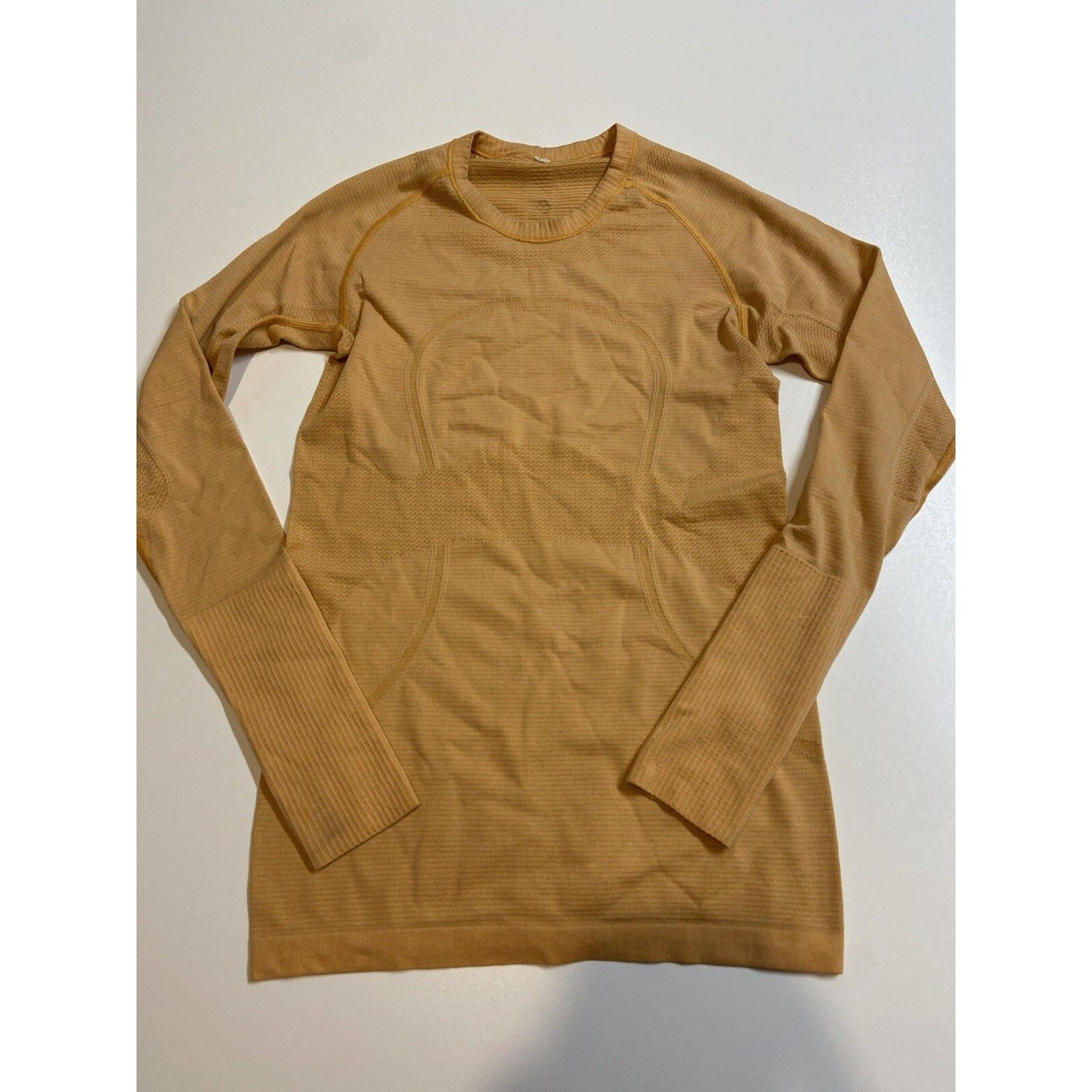 Women's Lululemon Swiftly Tech Longsleeve Orange Shirt Size 6
