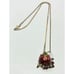 Vintage red enamel pearl necklace