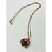 Vintage red enamel pearl necklace