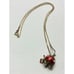 Vintage red enamel pearl necklace