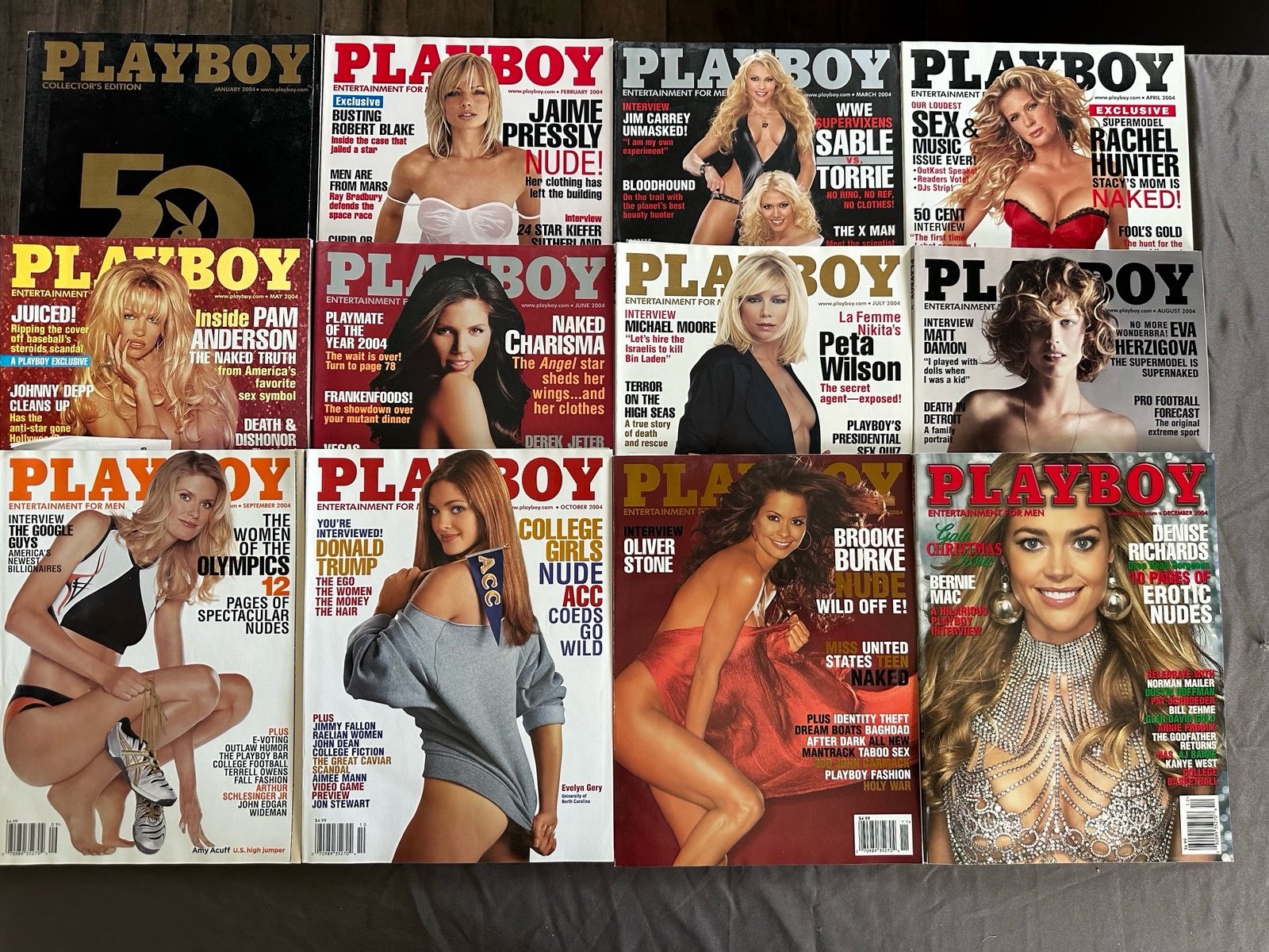 2004 Playboy Magazine Jan-Dec
