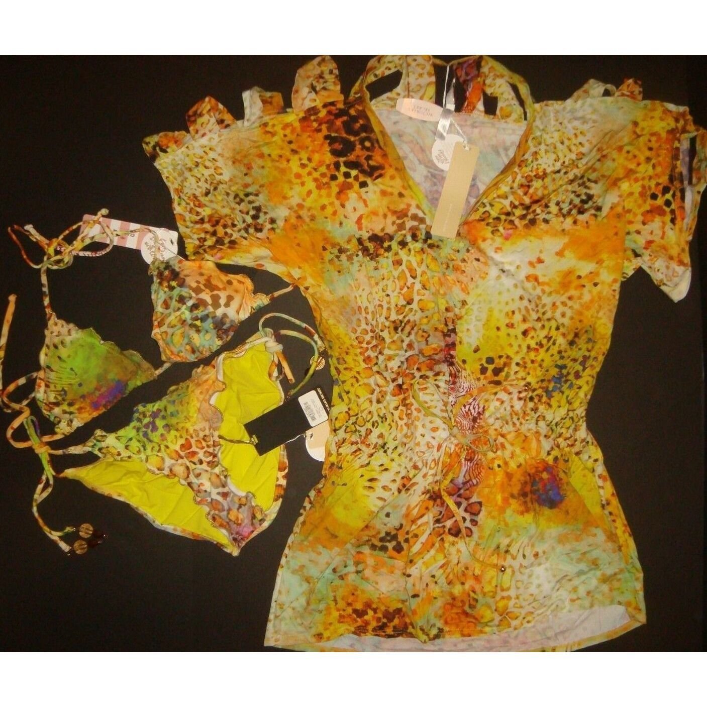 PilyQ Victoria's Secret Designer Collection BIKINI+COVER UP/tunic CHANTEL 360+