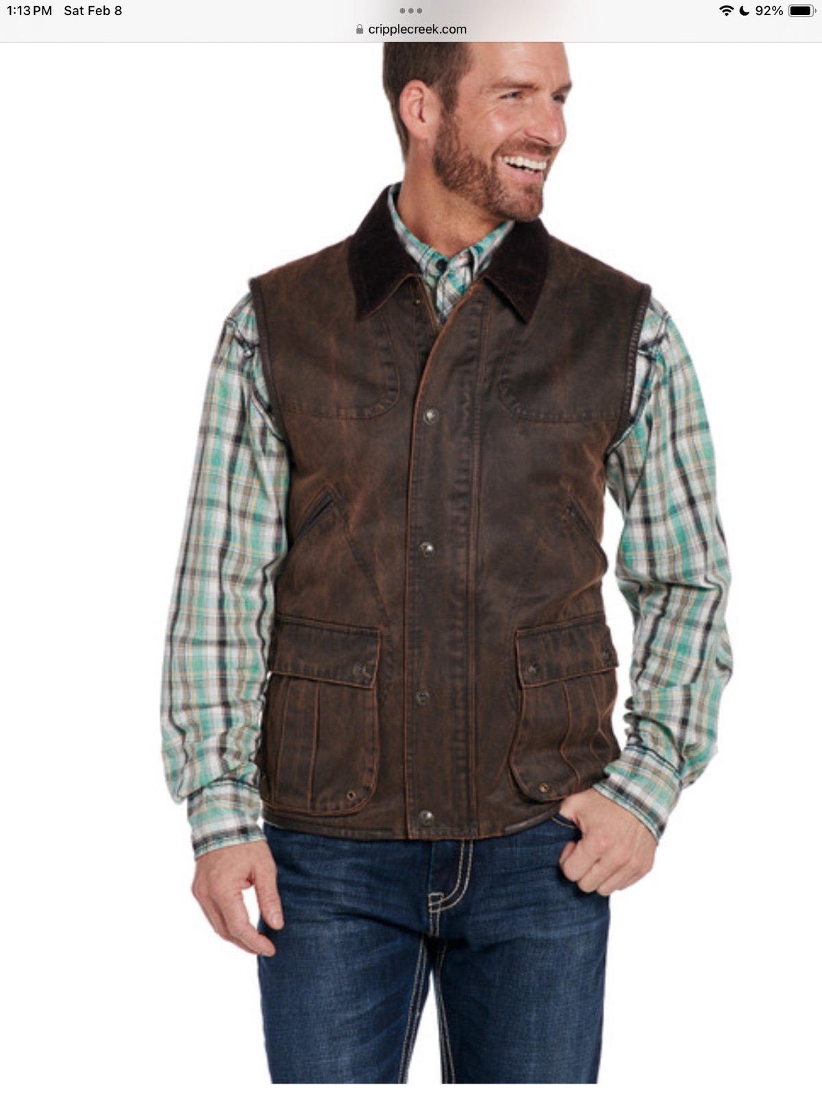 Mens Cripple Creek Concealed Carry Vest. Size XXL.