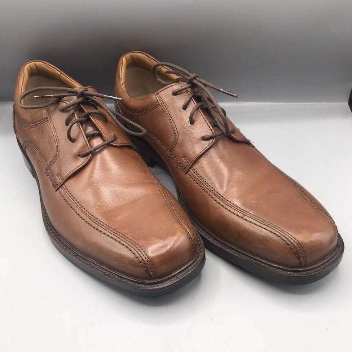 Johnston & Murphy Men's Tabor Run Off Leather Lace Up Bike Toe Shoes Sz 10.5