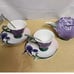 Vintage Sorelle Fine Porcelain Purple Iris Tea Set For 2. New In Box