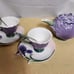 Vintage Sorelle Fine Porcelain Purple Iris Tea Set For 2. New In Box