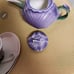 Vintage Sorelle Fine Porcelain Purple Iris Tea Set For 2. New In Box
