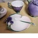 Vintage Sorelle Fine Porcelain Purple Iris Tea Set For 2. New In Box