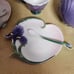 Vintage Sorelle Fine Porcelain Purple Iris Tea Set For 2. New In Box