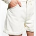 FRAME DENIM Womens Shorts High-Rise Ecru Cuffed Hem Ivory Cotton Size 32