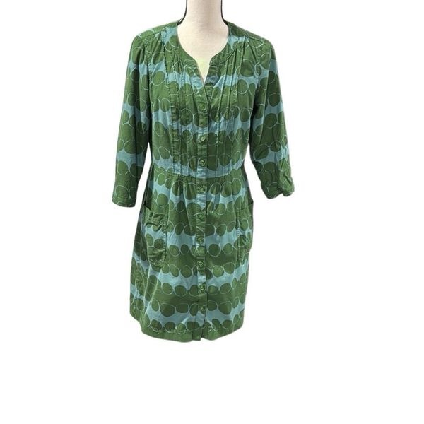 BOGO Boden polka dot corduroy pintuck button front dress