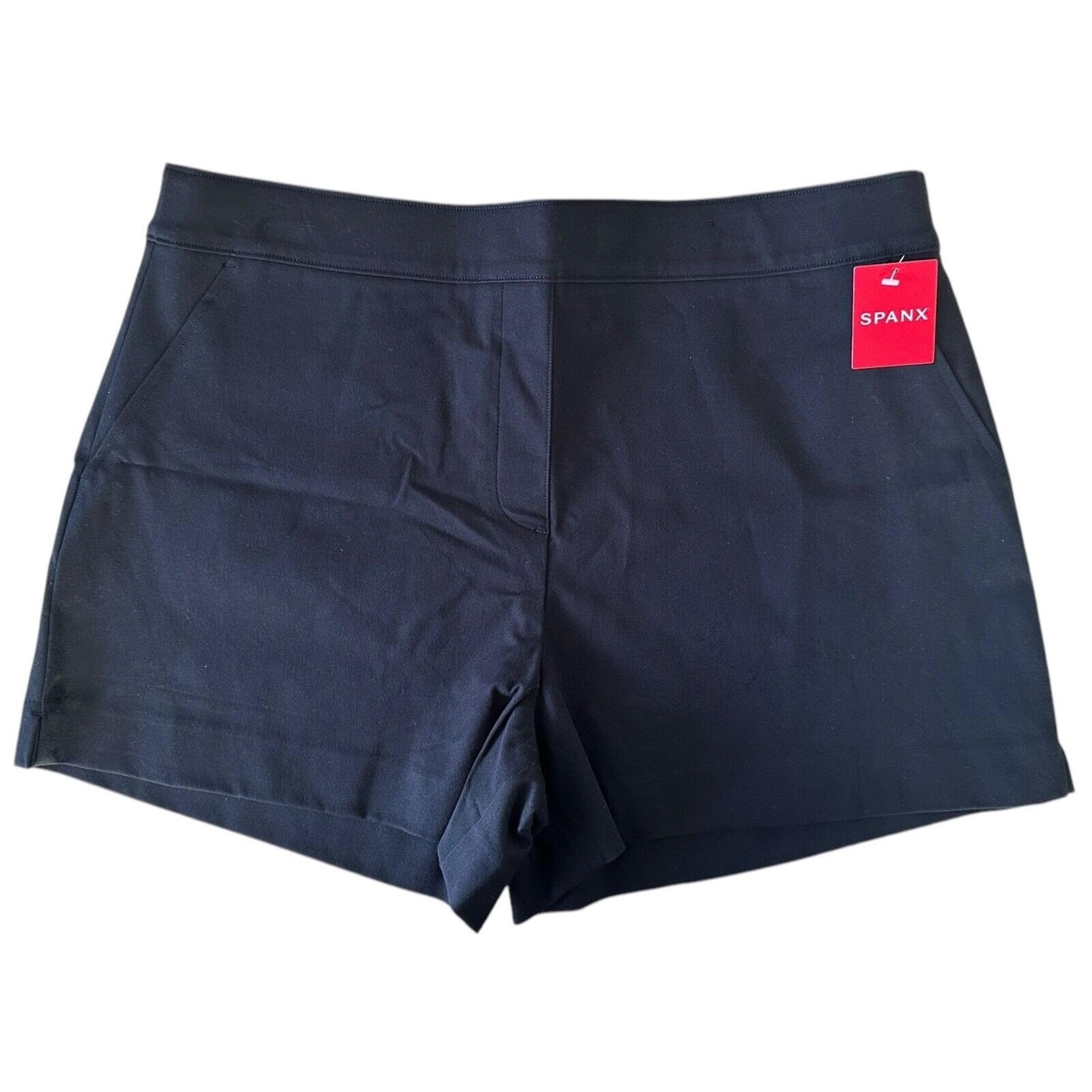 Spanx Women's On-The-Go Polished 4" Shorts Pull On High Rise Sz XL Classic Black